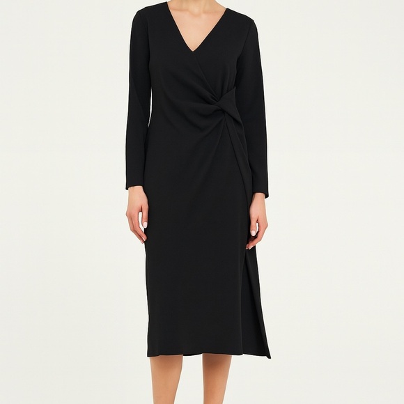 Tanya Taylor ruched vneck midi dress stretch - Picture 1 of 4